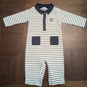 Absorba Paris Onesie Striped Navy and White Kids One Piece